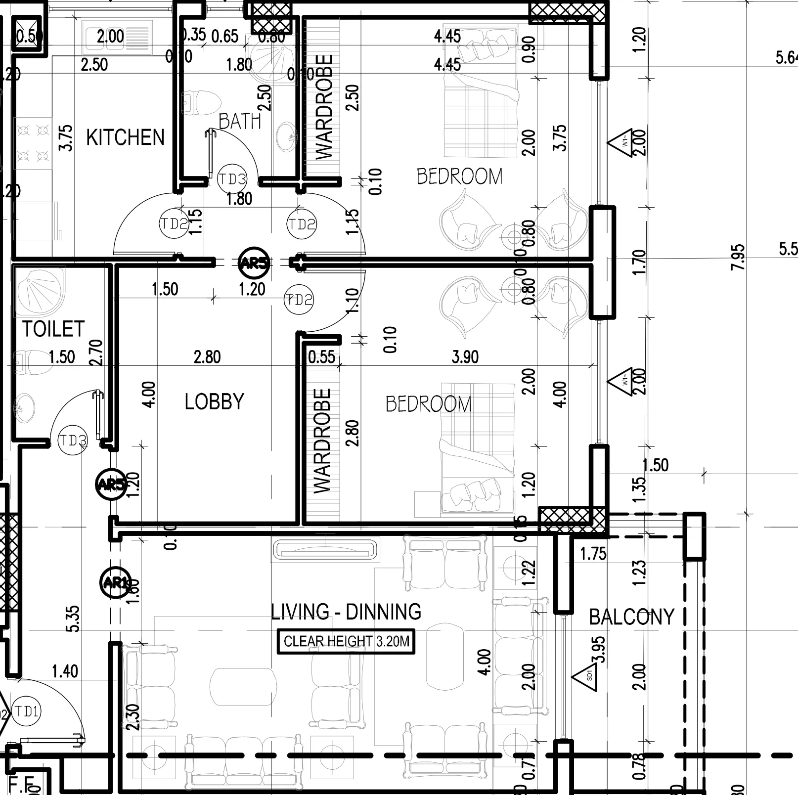 Dugasta Warsan (Jneibi) 2 BR floor plan