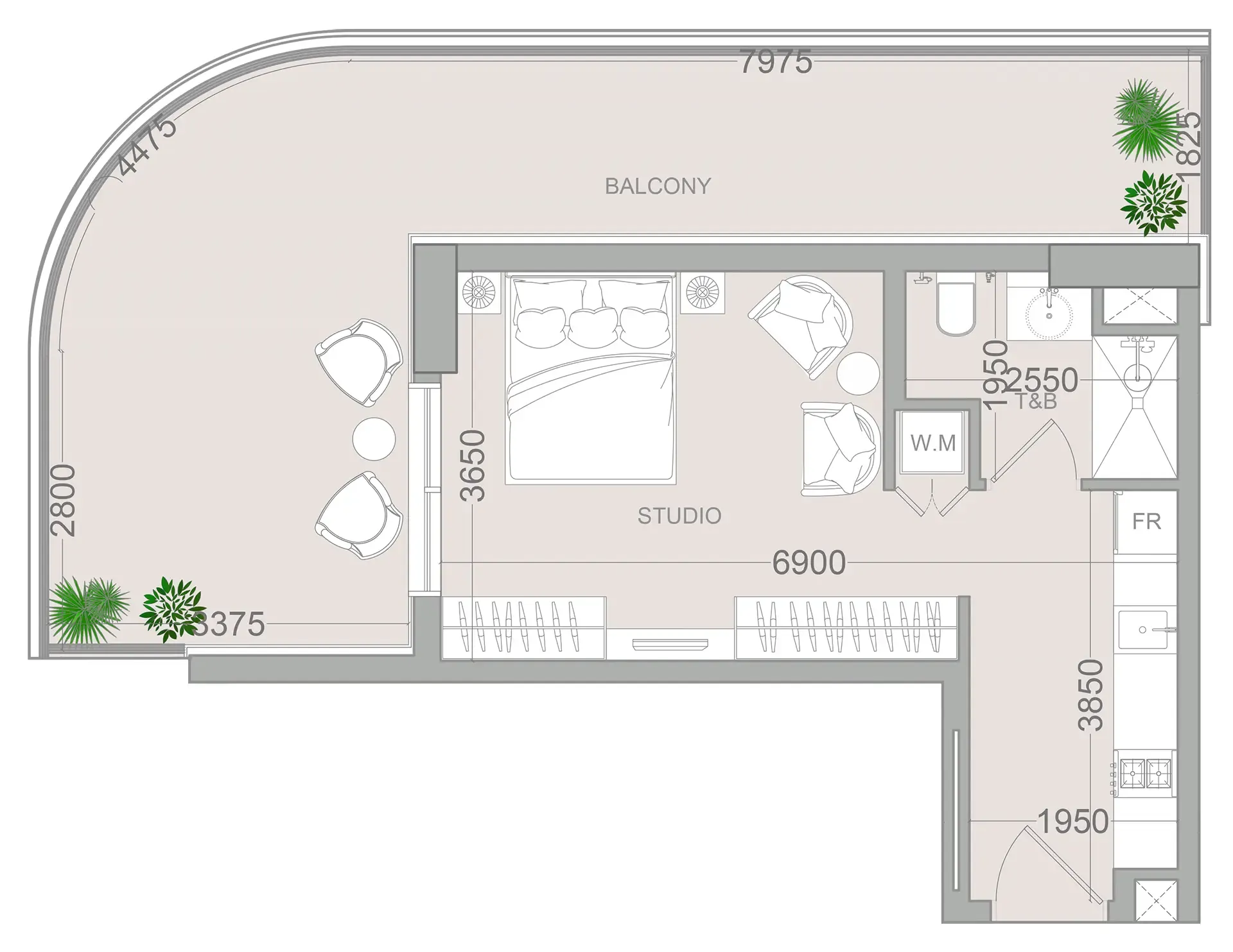 ELAR1S Sky Studio floor plan