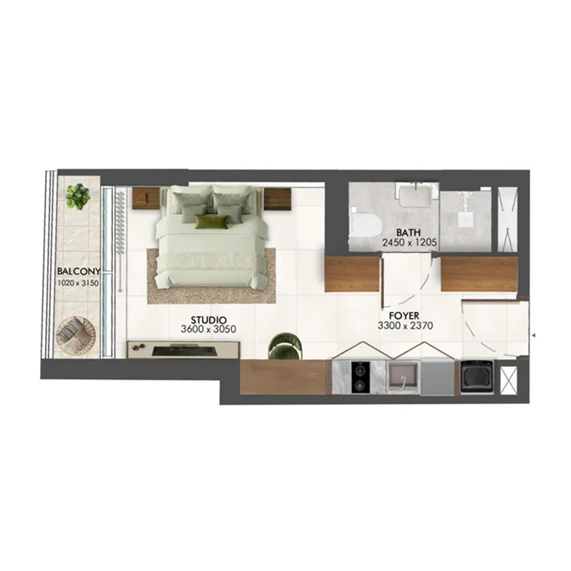 Enchante Studio floor plan