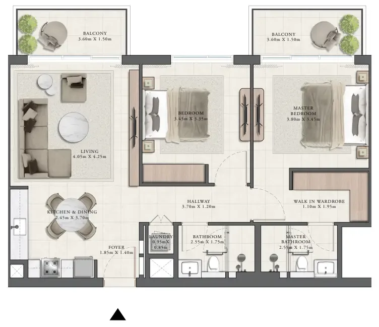 Golf Grand 2 BR floor plan