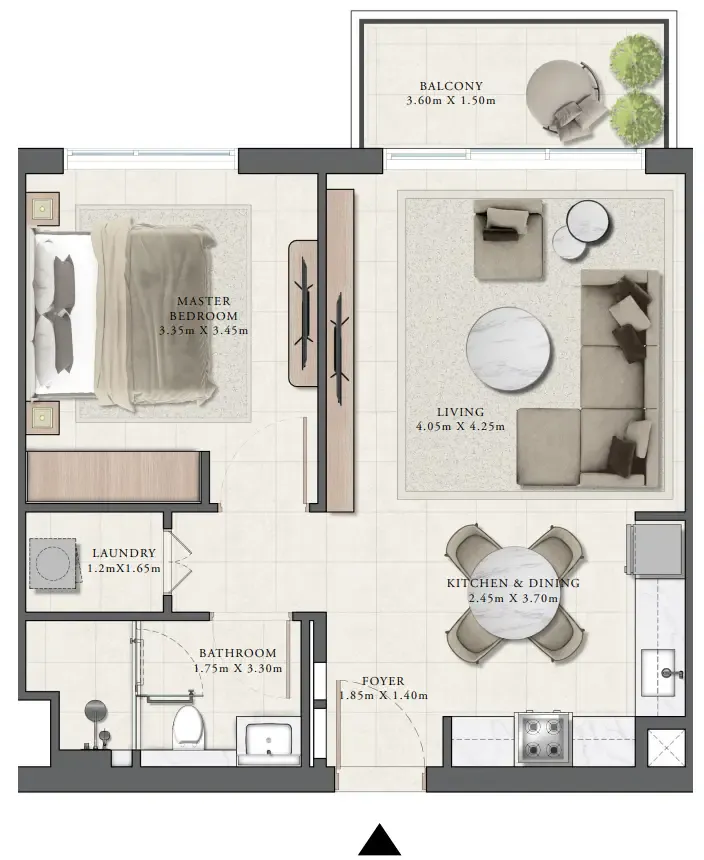 Golf Grand 1 BR floor plan
