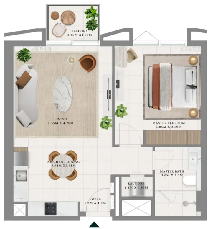 Hillsedge 1 BR floor plan