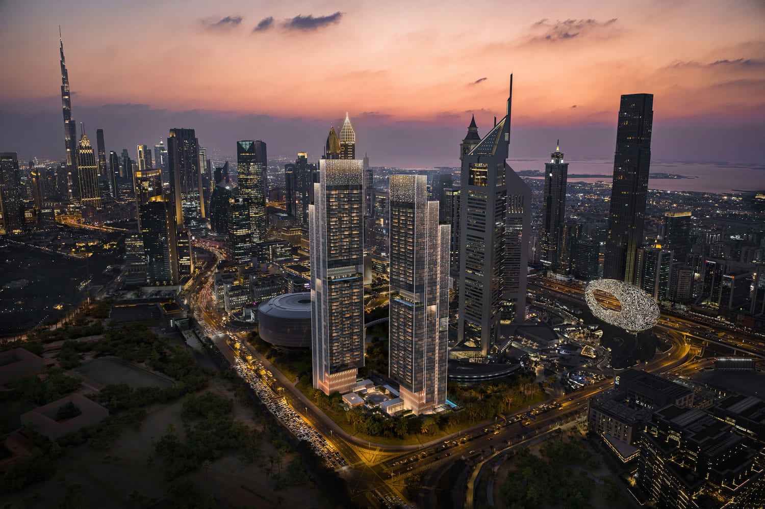 Jumeirah Residences Emirates Towers architecture
