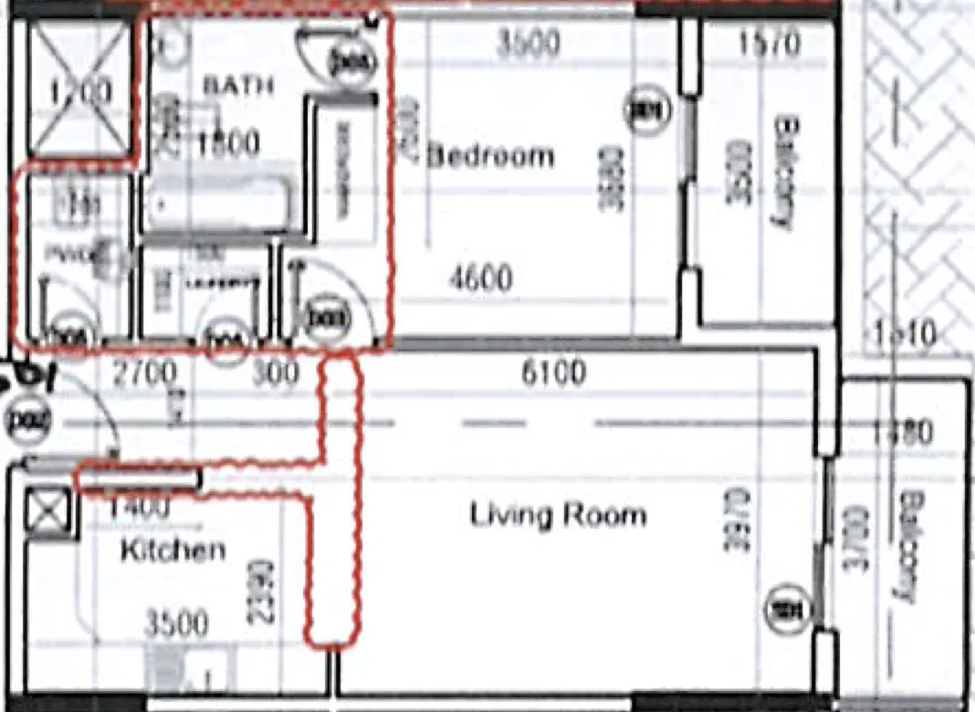 Moonsa Residence 1 BR floor plan