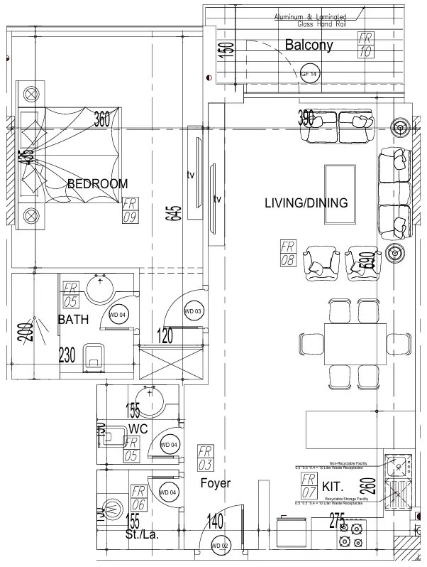 Paradise View II 1 BR floor plan