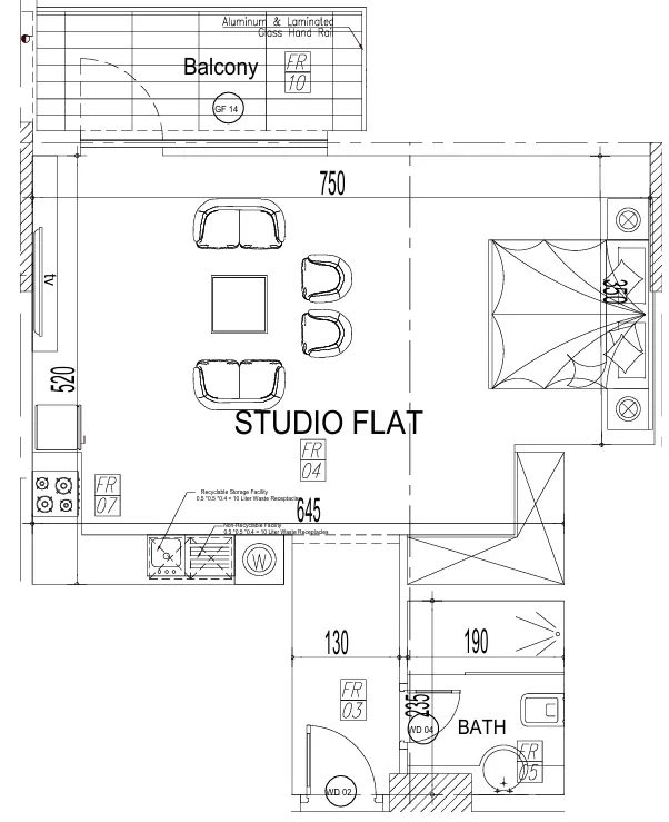 Paradise View II Studio floor plan