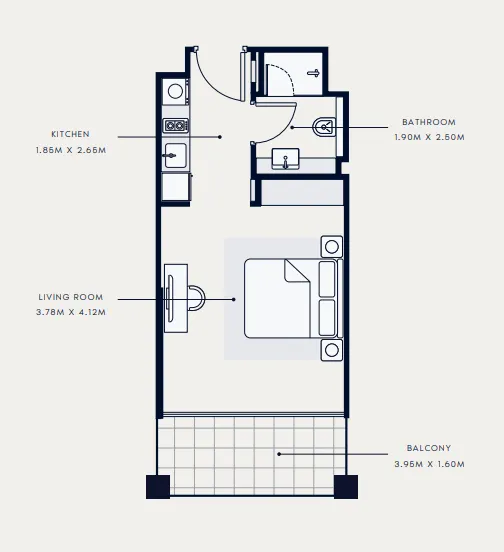 Riviera 65 Studio floor plan