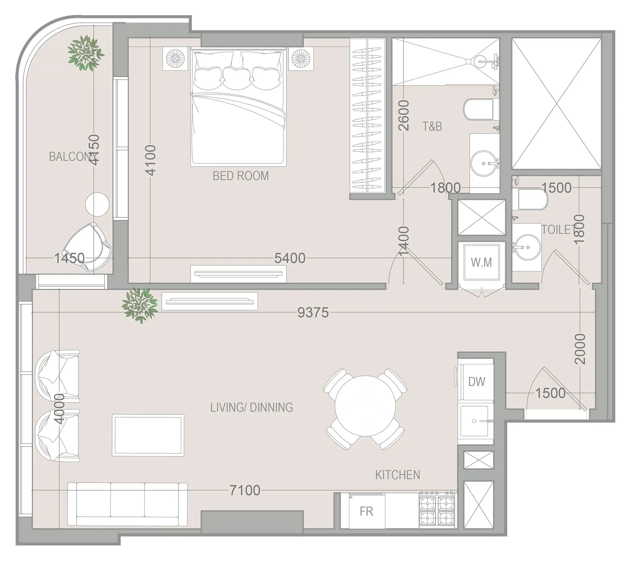 VERDAN1A 5 1 BR floor plan
